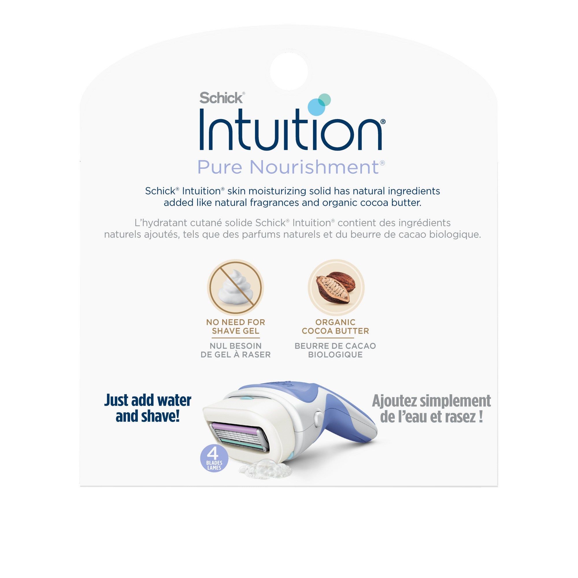 Schick Intuition Pure Nourishment Women's Razor Blade Refills 3ct