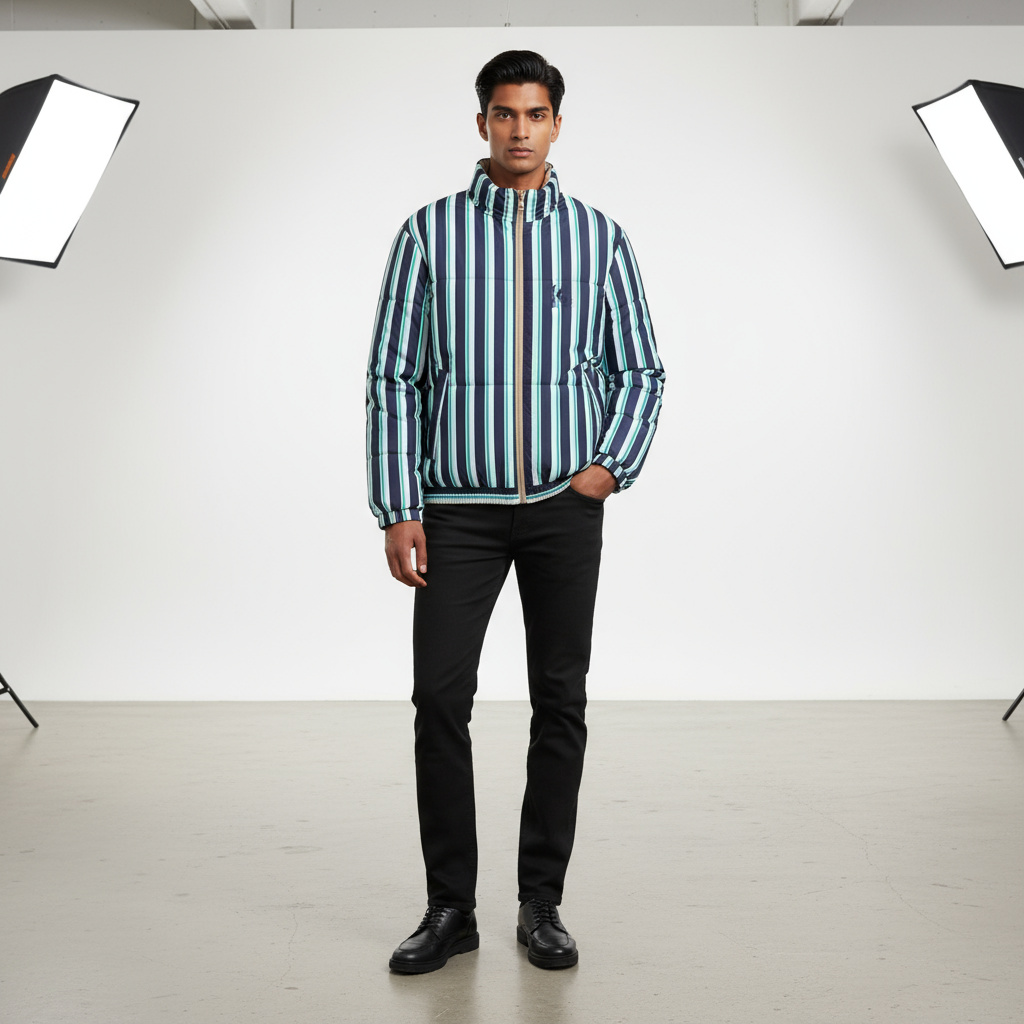 Men's KROST X nautica striped reversible puffer