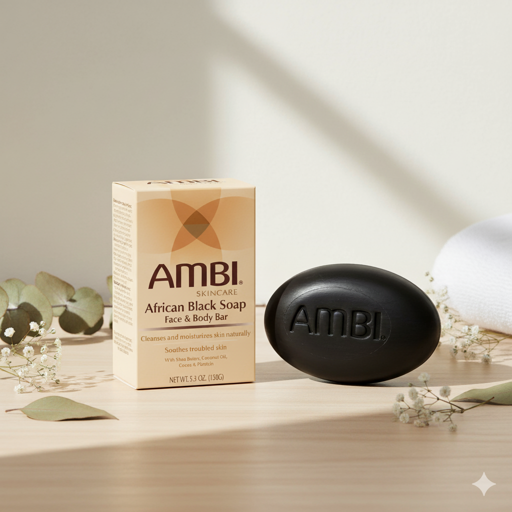 AMBI African Black Soap Face & Body Bar – 5.3 oz