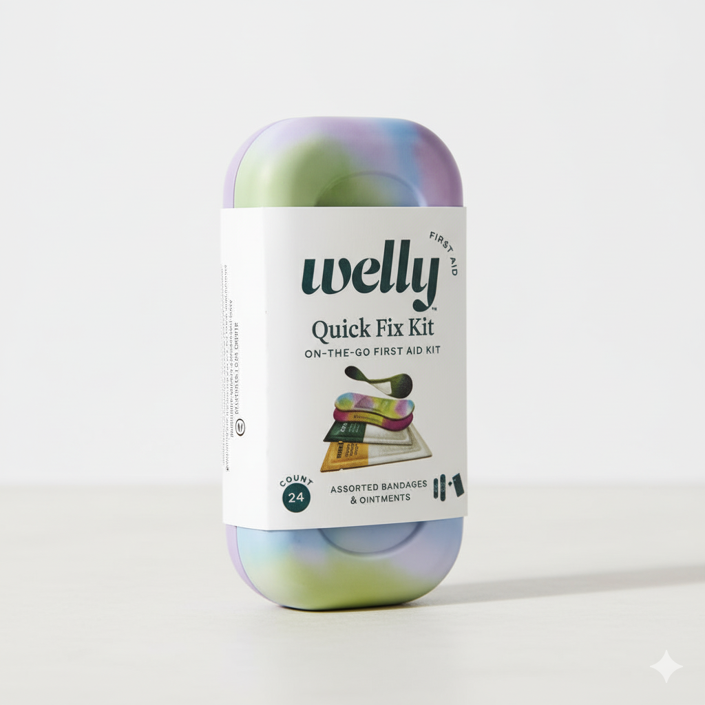 Welly Kids’ Quick Fix First Aid Bandage Travel Kit – Colorwash – 24 Count