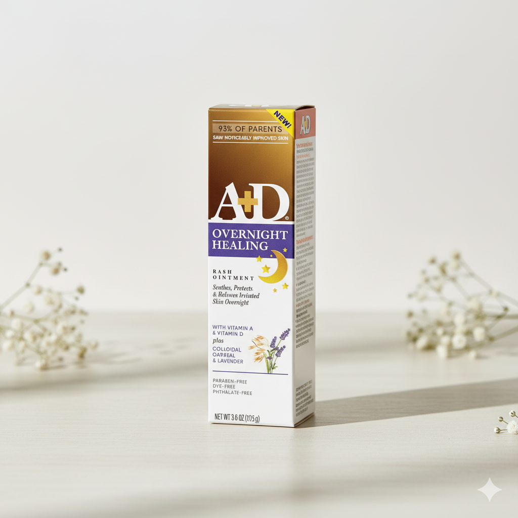A+D Overnight Diaper Rash Healing Cream - 3.6oz
