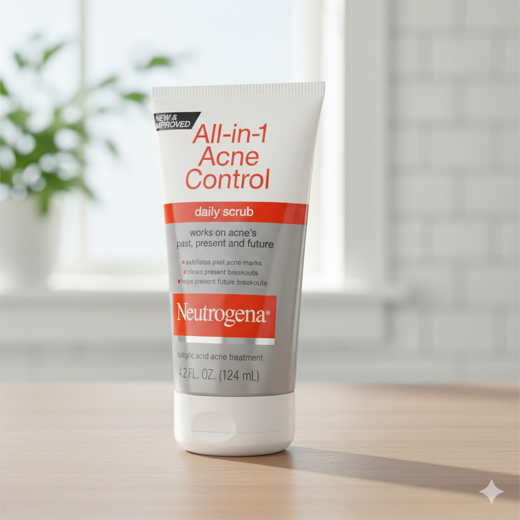Neutrogena All-in-1 Acne Control Daily Face Scrub with Salicylic Acid for Acne-Prone Skin - 4.2 Fl Oz
