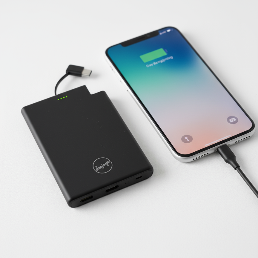 DeeJays Transit Mini 3K Ultra Thin Type-C Power Bank with Cable – 3,000mAh - DOLLARS UNIVERSE LLC