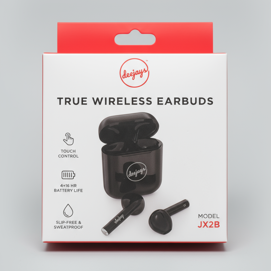 Deejays wireless earbuds model jx2b