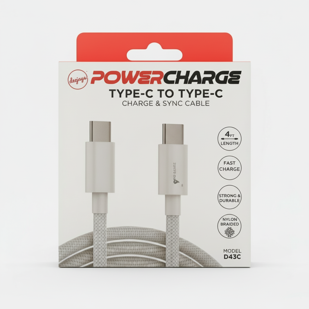 Deejays type-c to type-c charge & sync cable
