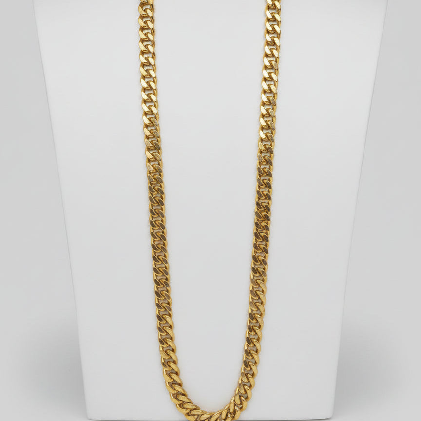 Stainless Steel Gold Cuban Link Chain – Heavyweight Men's Necklace