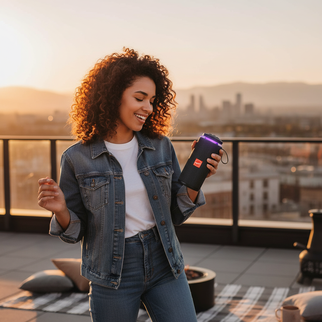 Deejays Rebel DL Portable Bluetooth Speaker with LED Lights