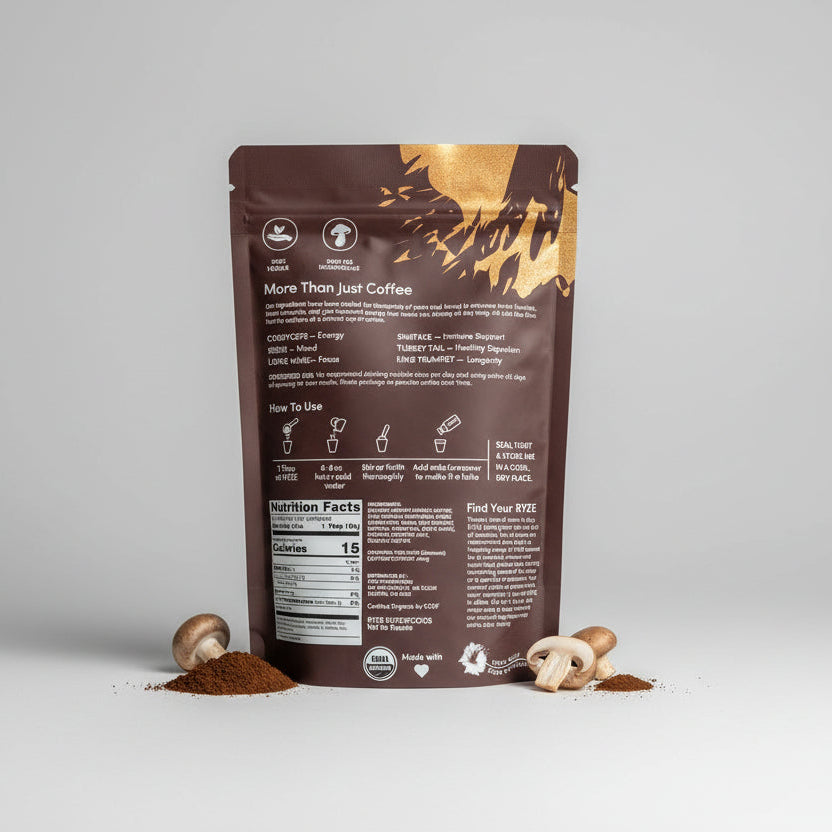 RYZE Mushroom Coffee – Net Wt. 6.35 oz (Servings) - DOLLARS UNIVERSE LLC
