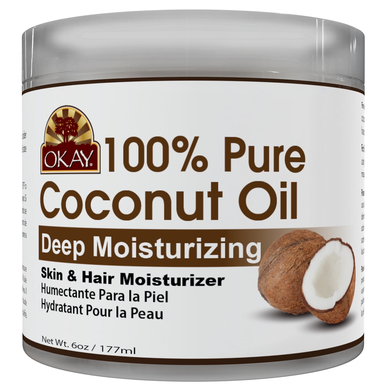 Okay Pure Naturals Coconut Oil with Vitamin E Moisturizer 6 oz