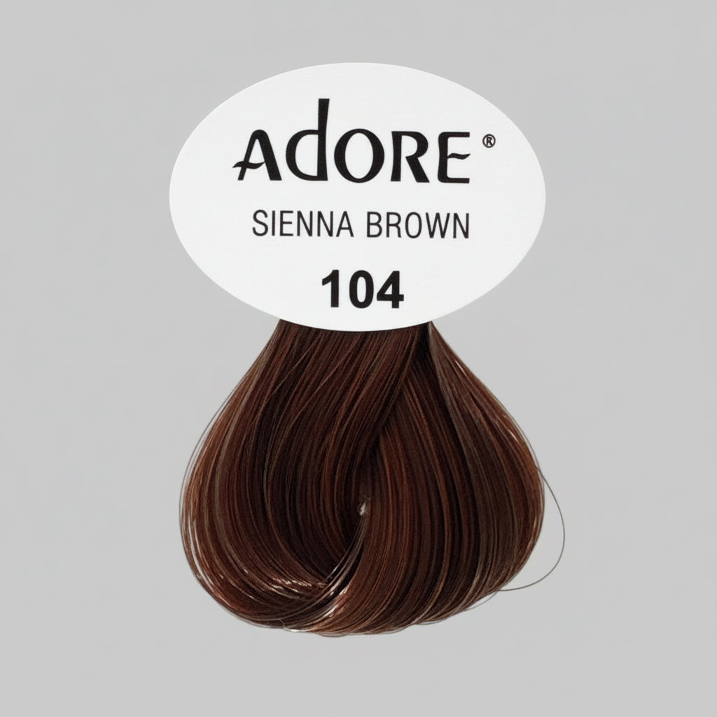 Adore hair color kit with Sienna Brown shade on a white background