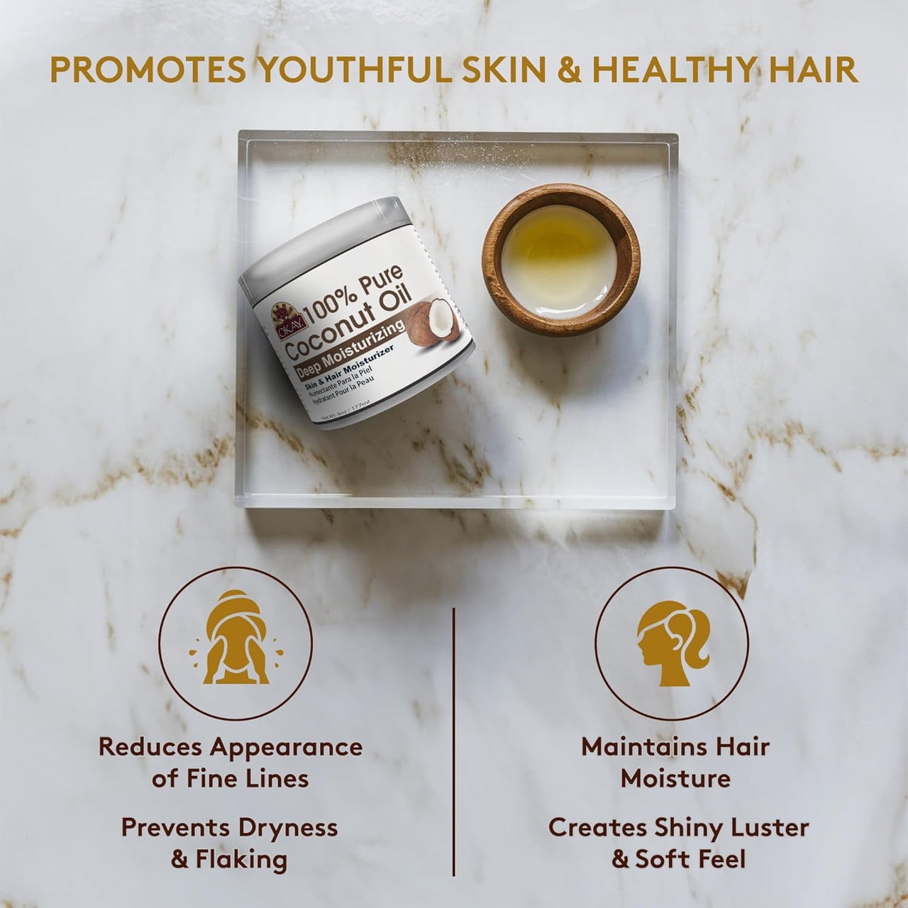 Okay Pure Naturals Coconut Oil with Vitamin E Moisturizer 6 oz