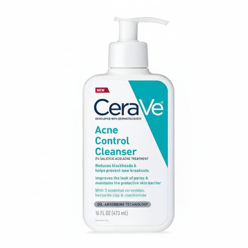 CeraVe Acne Control Cleanser bottle on a white background