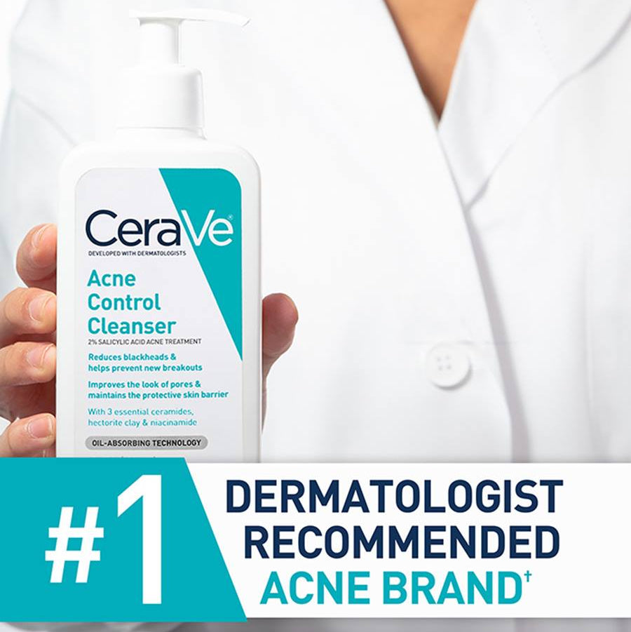 CeraVe Acne Control Cleanser with 2% Salicylic Acid Treatment Clay