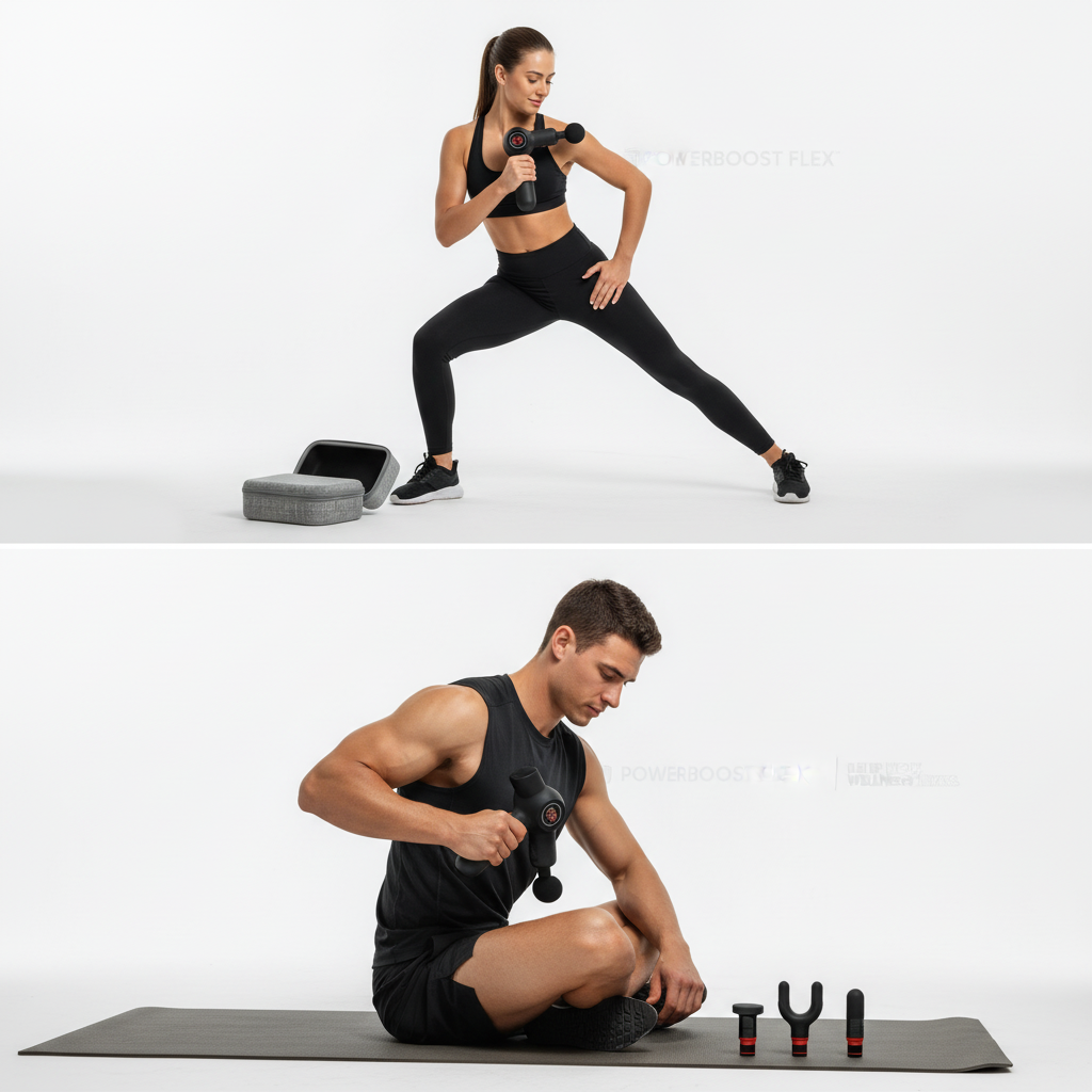 Sharper Image Powerboost Flex Pivot Percussion Massager – Versatile Muscle Recovery Tool