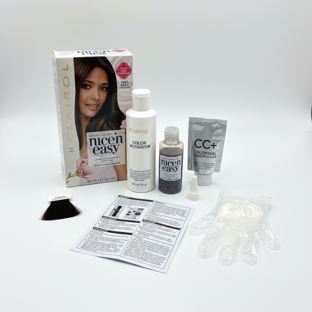 Clairol Nice’N Easy Permanent Hair Dye – Natural-Looking Color, 100% Gray Coverage, Long-Lasting Shine