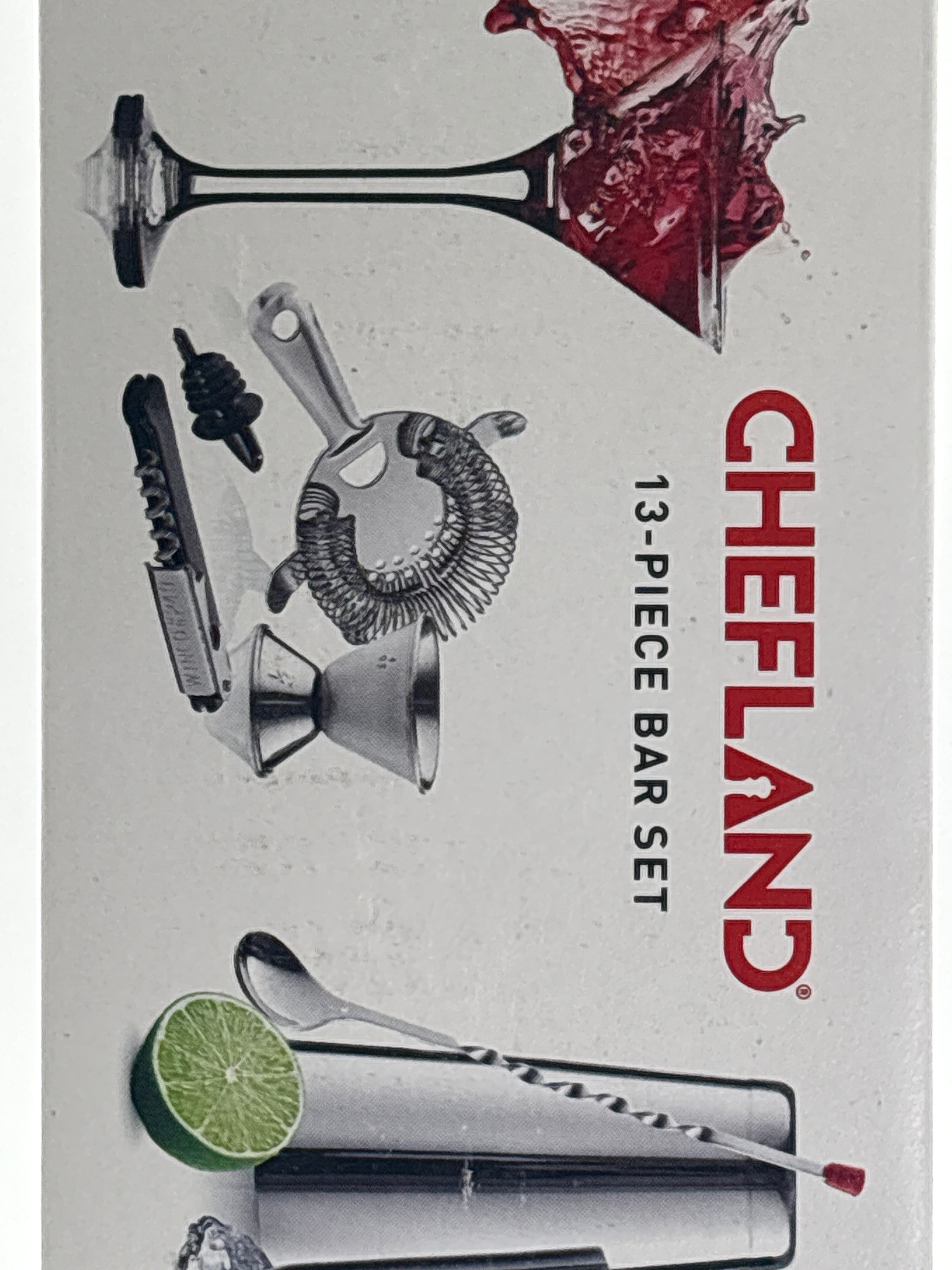 DOLLARS UNIVERSE LLC CHEFLAND 13-piece stainless steel bar set with cocktail tools and accessories