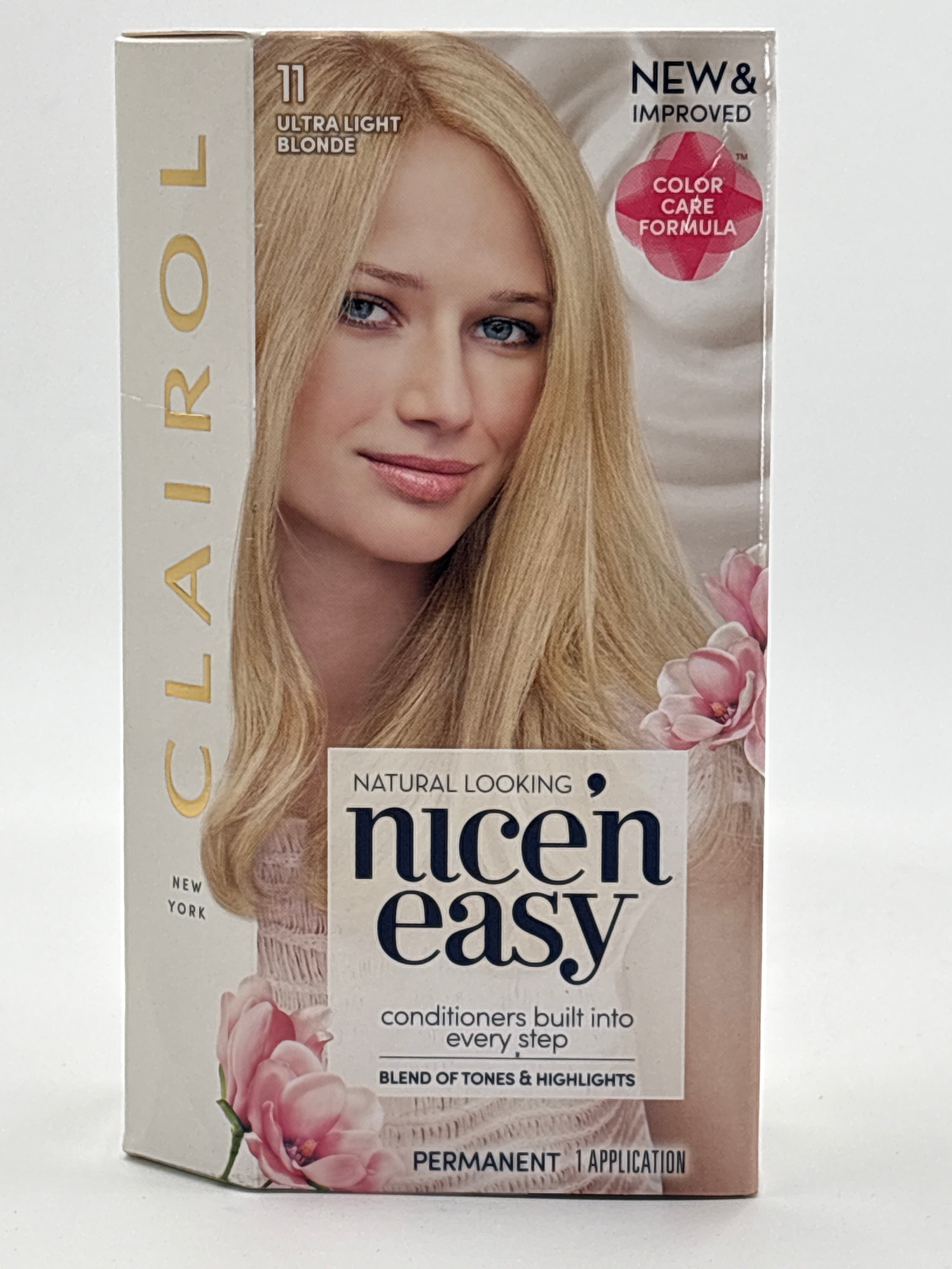 Clairol Nice'N Easy permanent hair dye Ultra Light Blonde 11 with color care formula and natural looking results