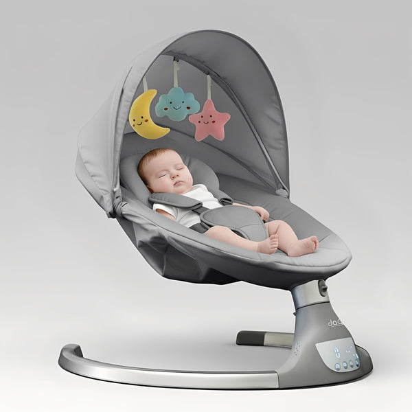 Jool Baby eNova Swing for Newborns - Electric Motorized Infant Swing, Bluetooth Music, 10 Preset Melodies, Remote (Updated Model, Gray) - Grey