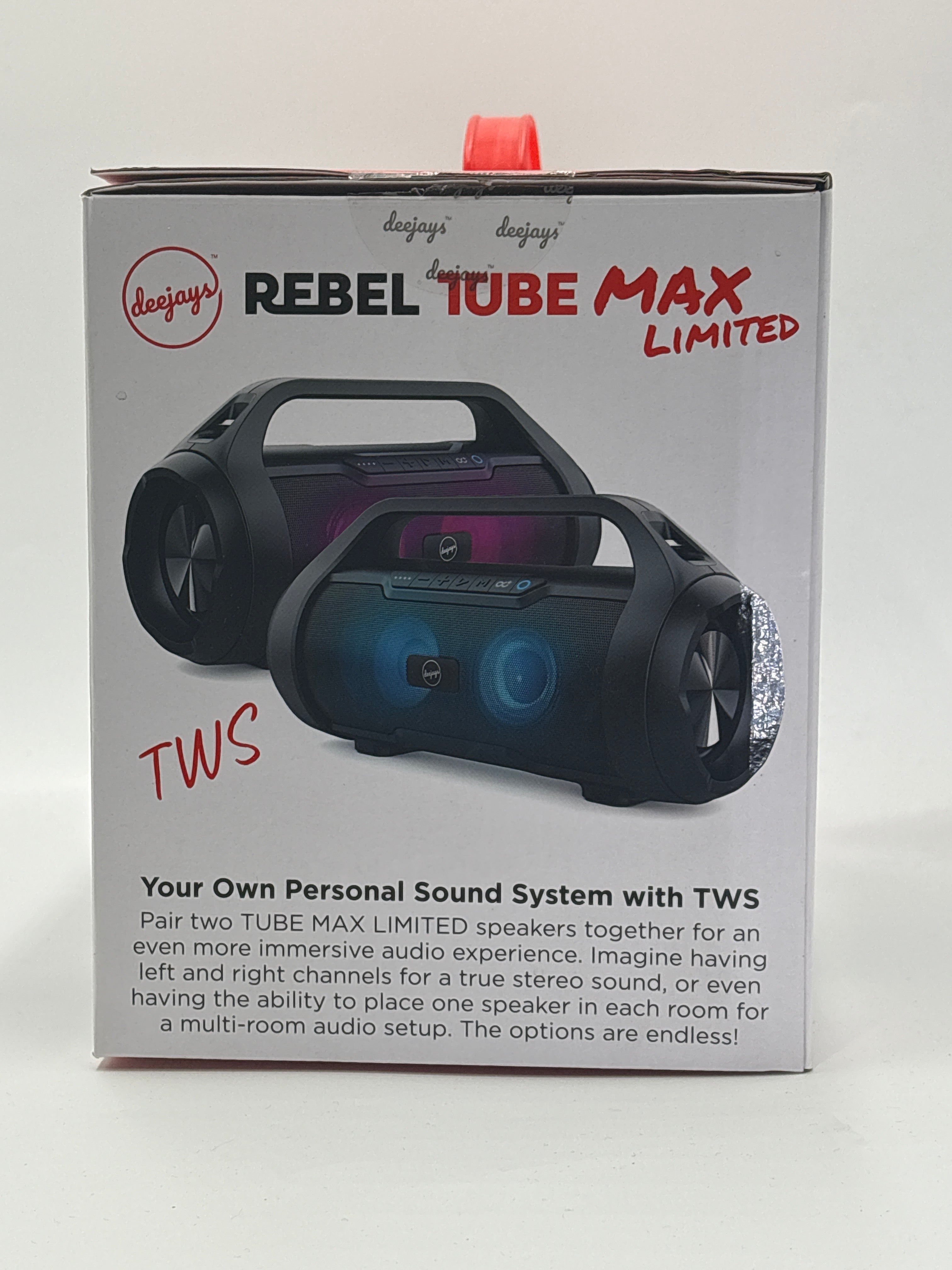DOLLARS UNIVERSE LLC portable Bluetooth boombox limited edition Rebel Tube Max Limited black speaker with TWS