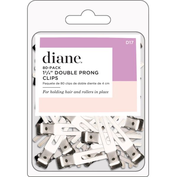 Diane Double Prong Clips 1 3/4-Inch 80 Pack Silver
