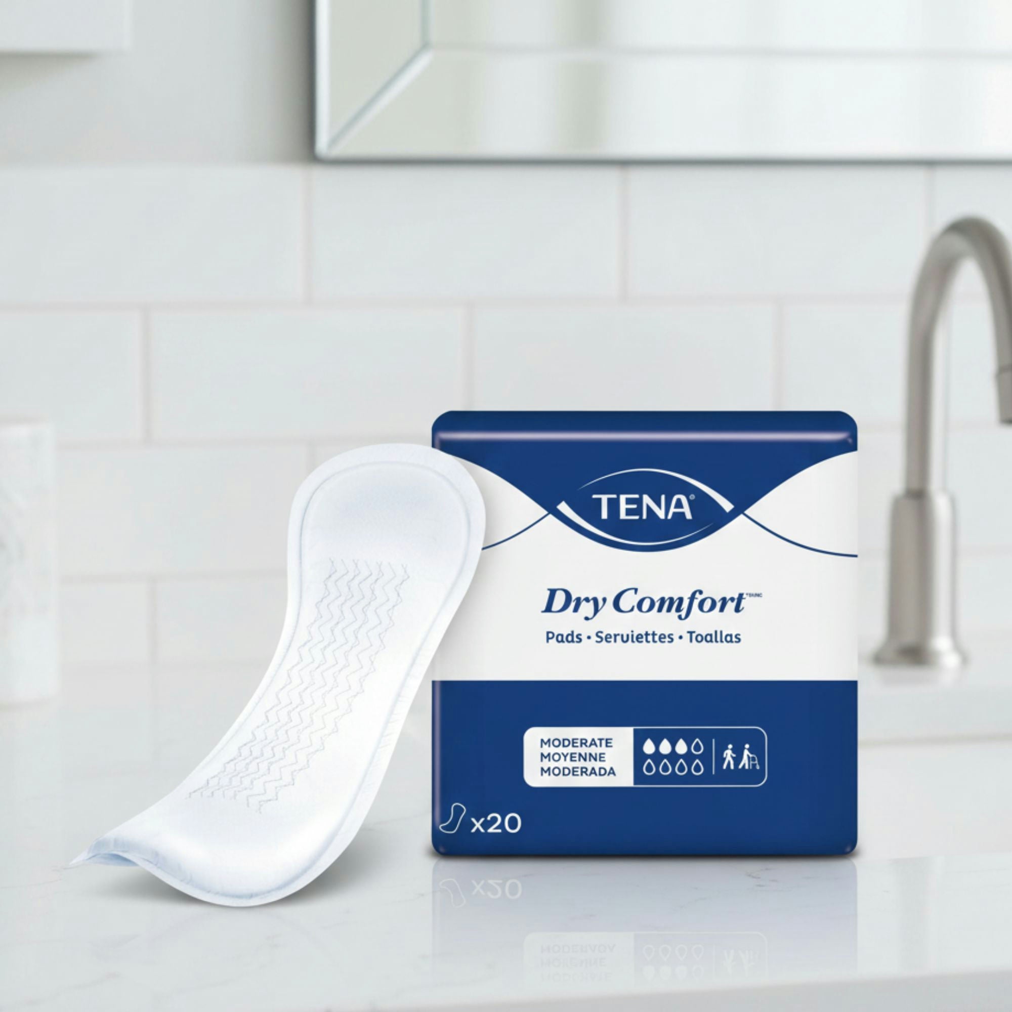 TENA Dry Comfort Moderate Pads Regular Length 11-Inch 120-Count
