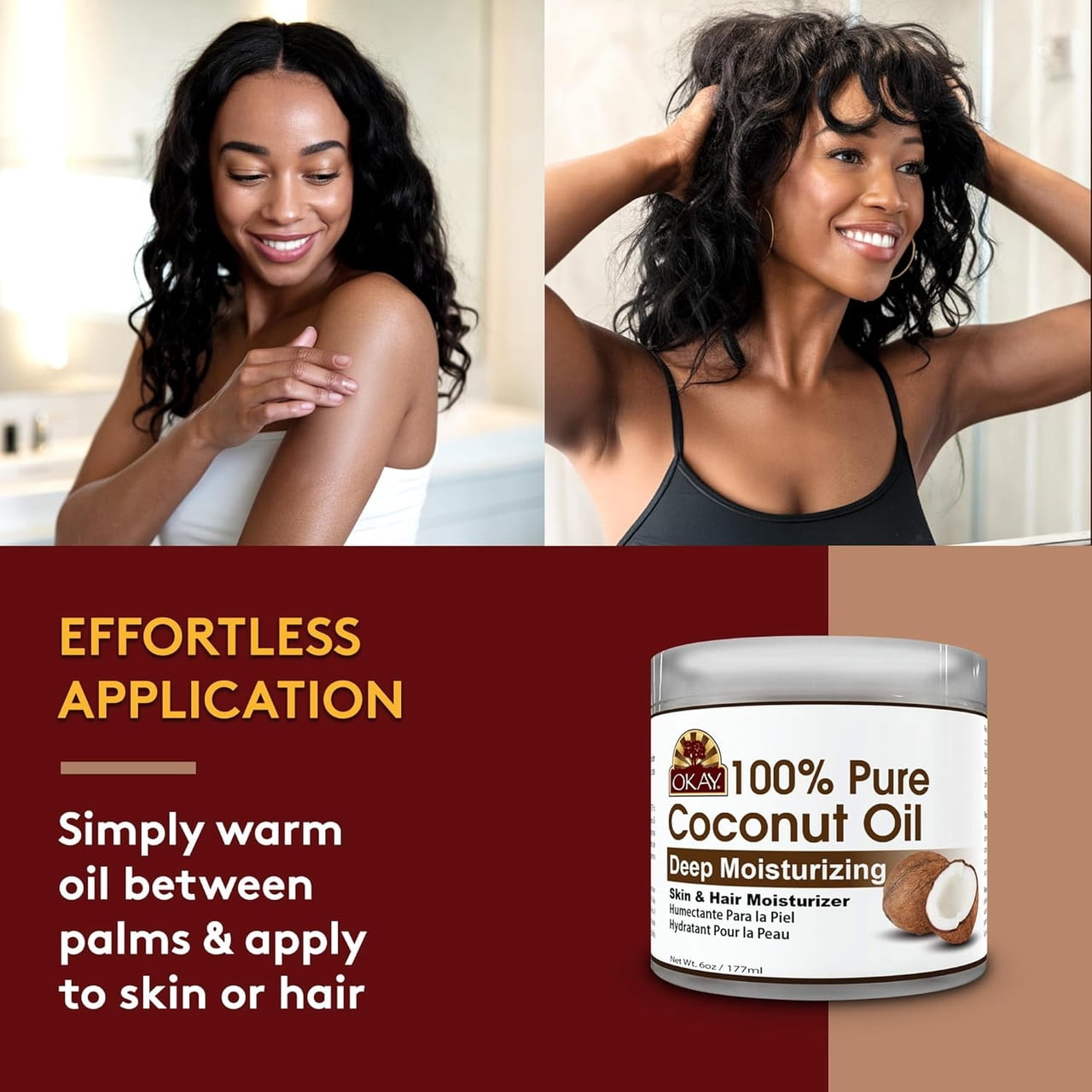 Okay Pure Naturals Coconut Oil with Vitamin E Moisturizer 6 oz