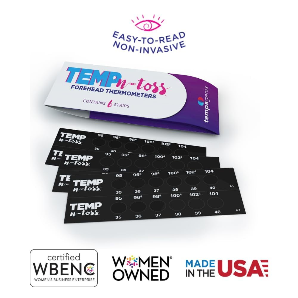 Tempagenix Temp-N-Toss Disposable Forehead Thermometer Strips 6-Pack