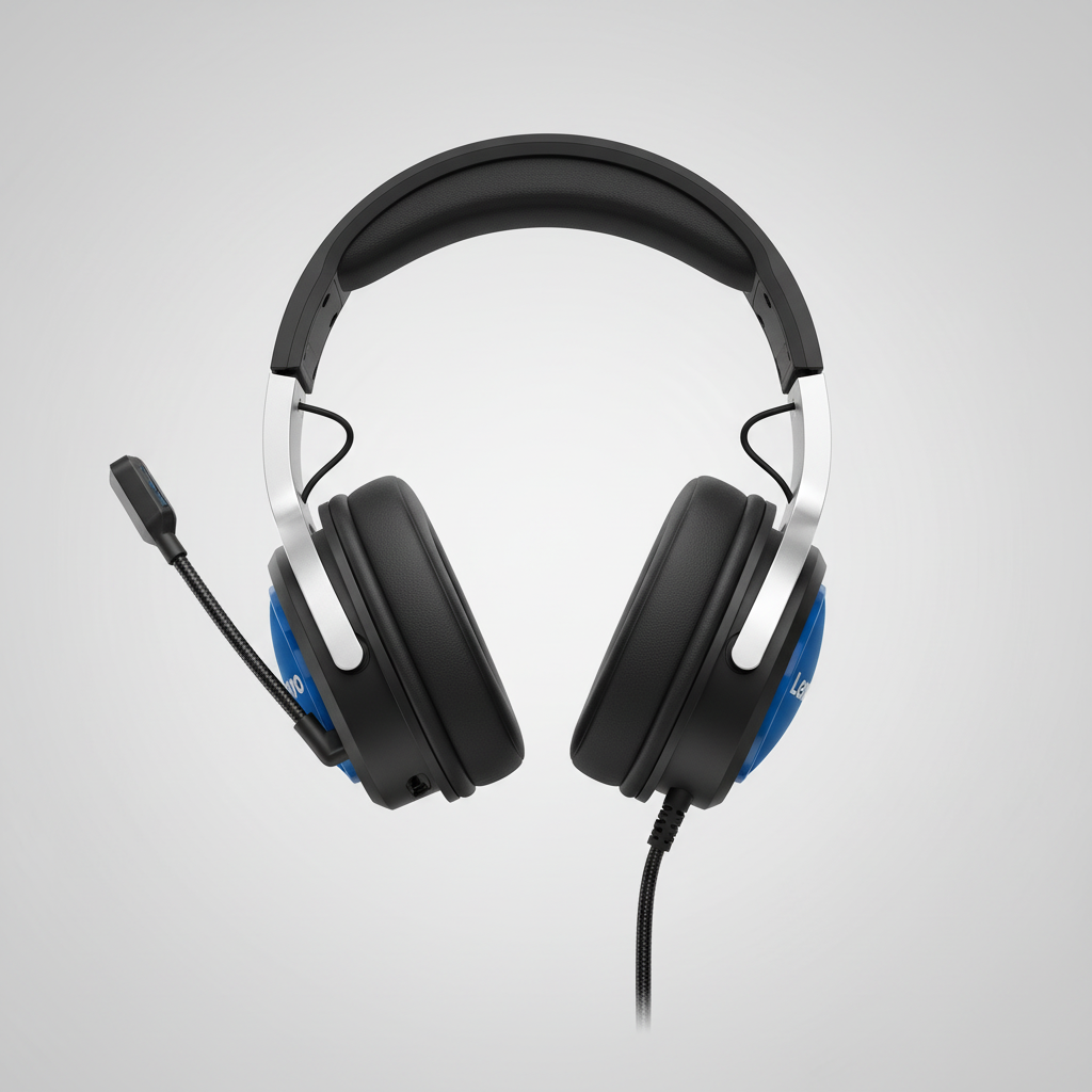 DOLLARS UNIVERSE LLC black and blue gaming headphones for PC and console with microphone and padded ear cups