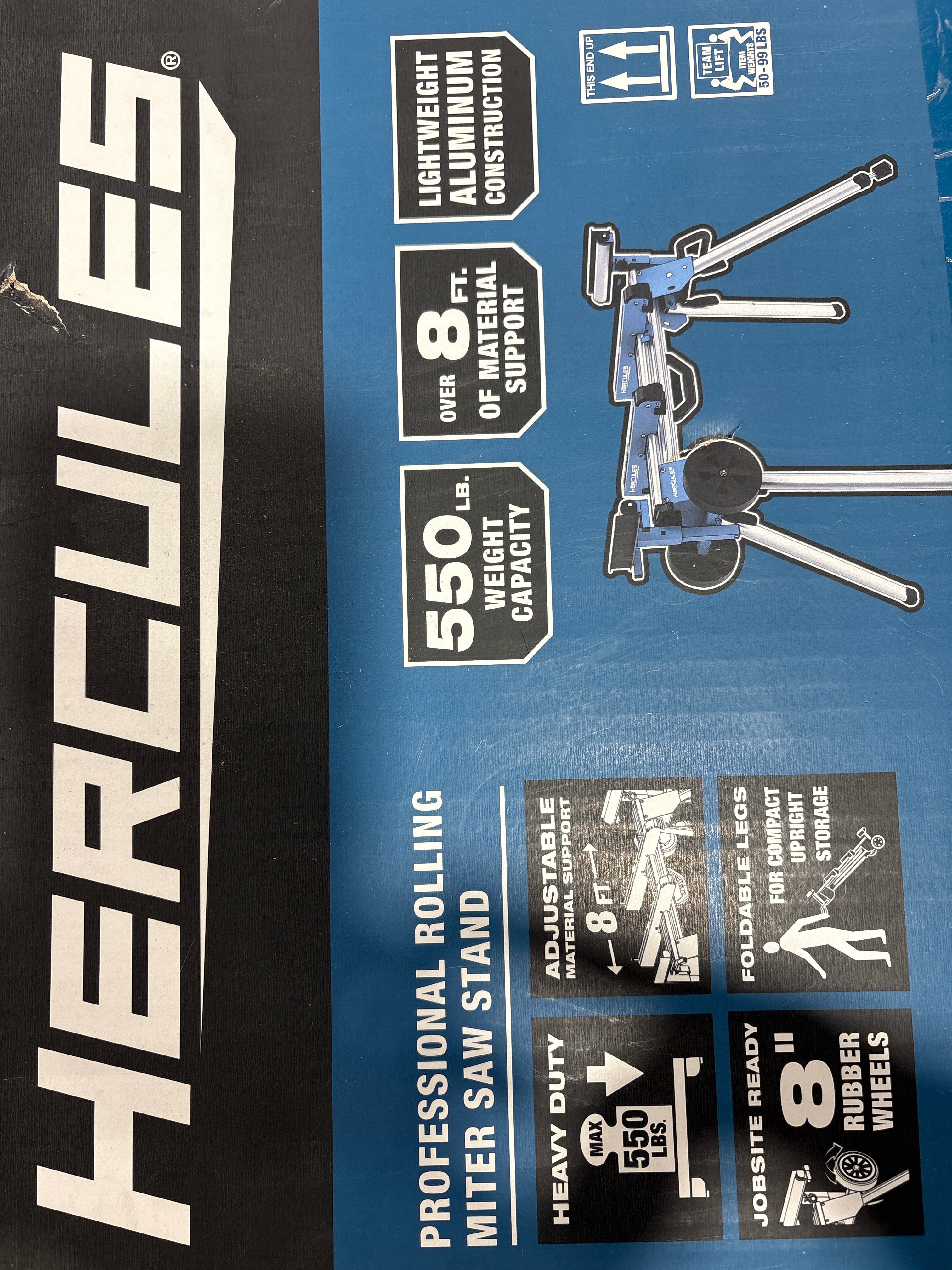 HERCULES universal desk mounting brackets professional rolling miter saw stand with 550 lb capacity
