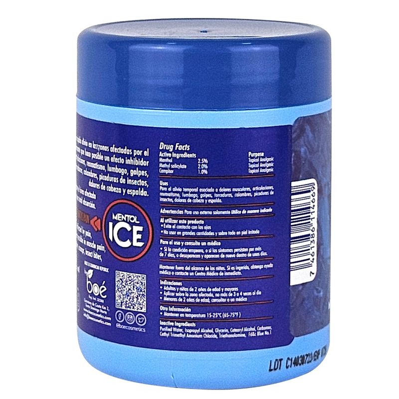 Boe Cosmetics Mentol Ice Cold Gel 8 oz Muscle Relief