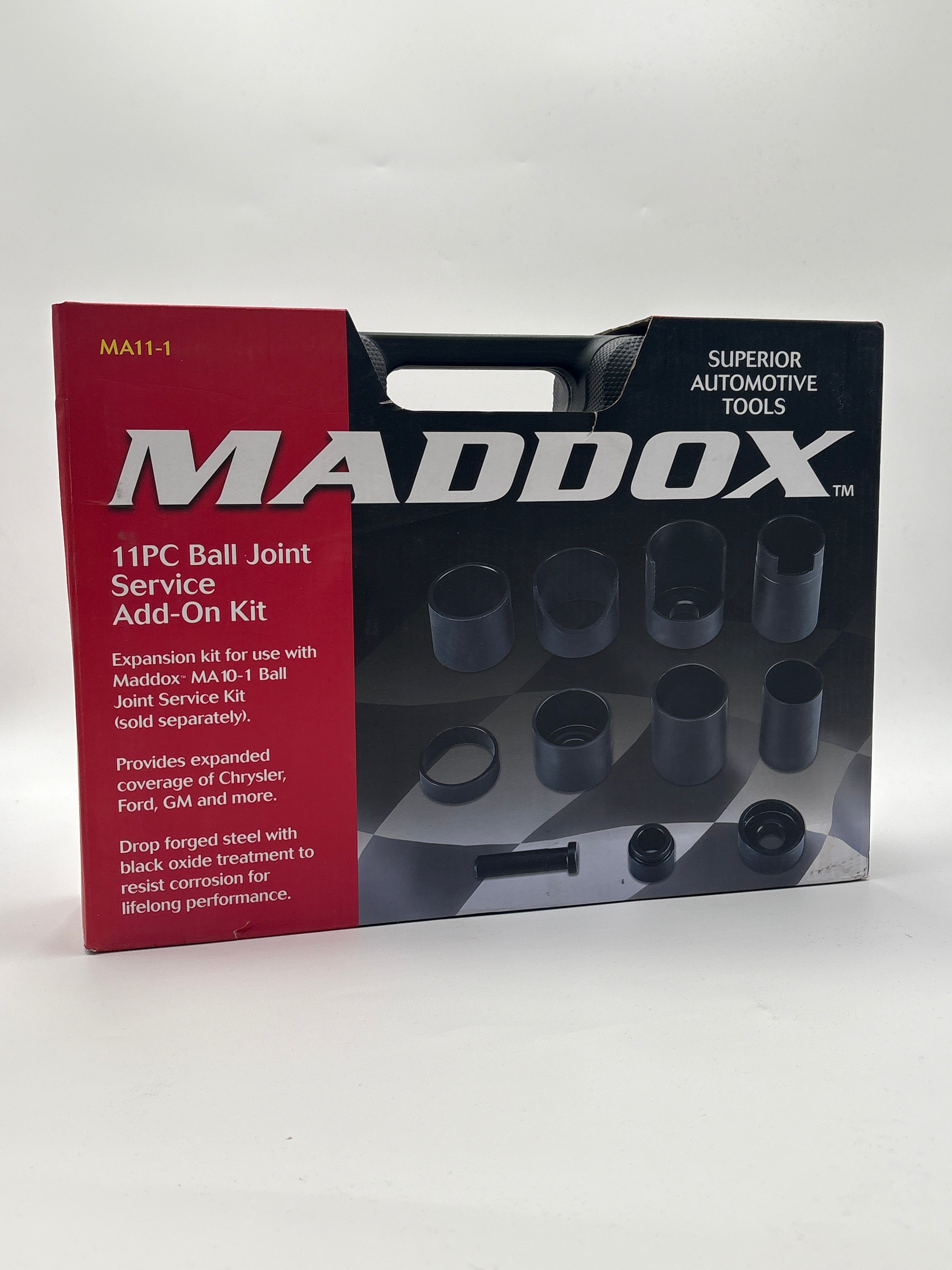 Maddox 11-piece ball joint service add-on kit in black and red packaging for automotive use