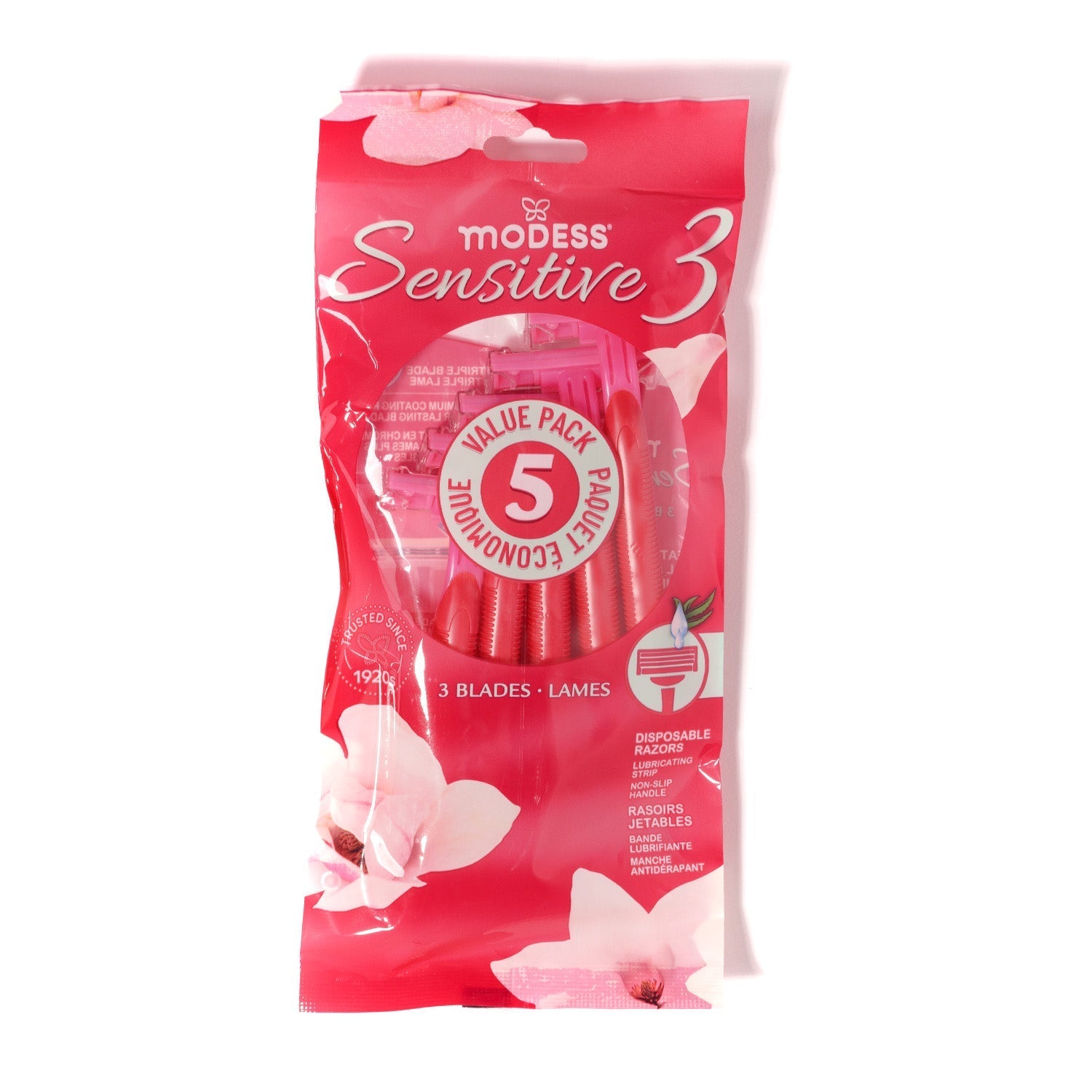 SAMS Modess Sensitive3 Triple Blade Razor 5-Pack