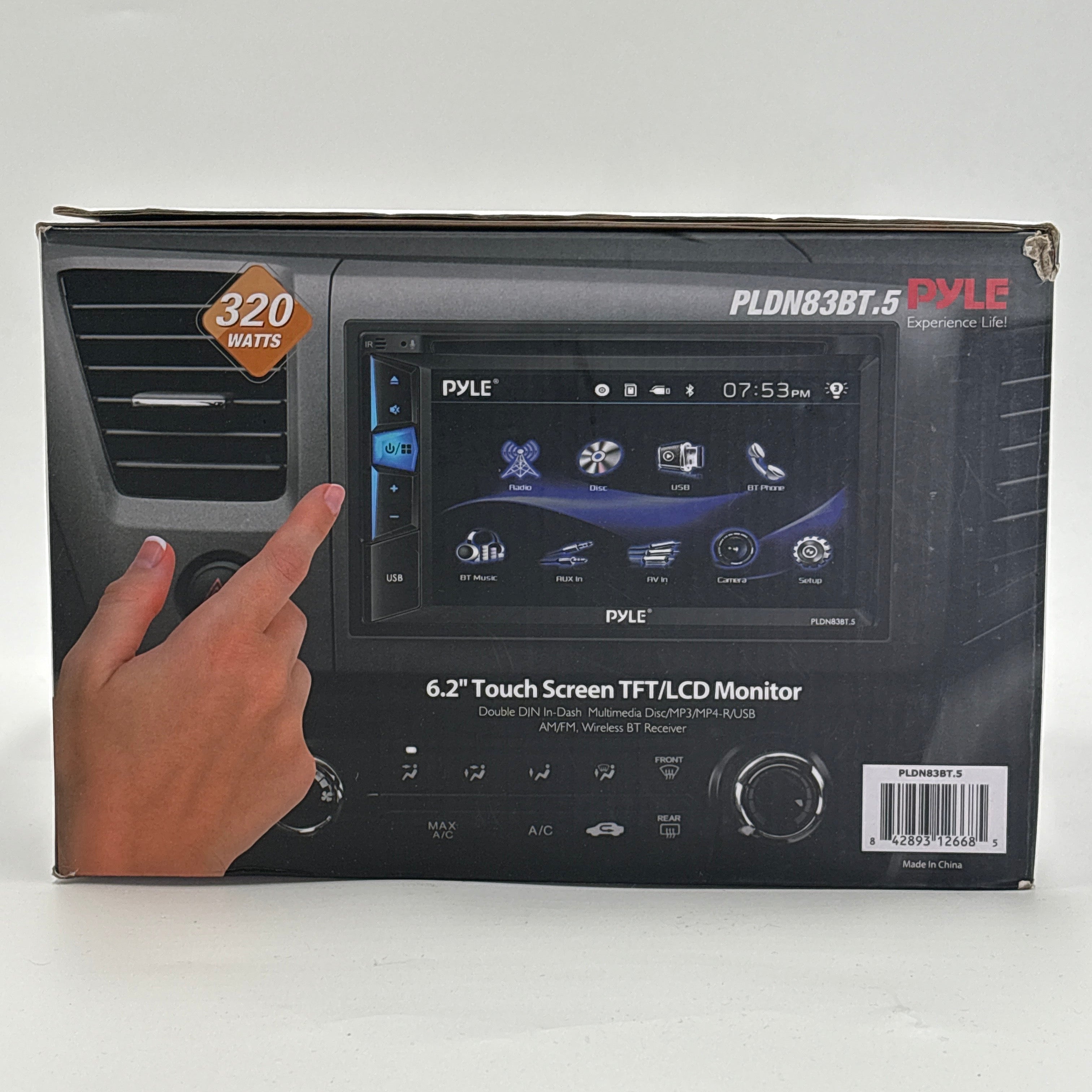 Bluetooth car audio system with screen 6.2 inch touch screen TFT LCD monitor by Pyle