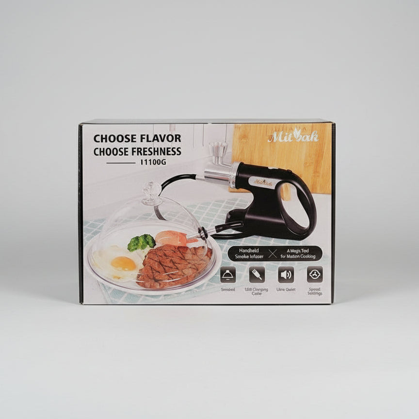 MITBAK Portable Handheld Cold Smoking Gun with Dome Lid and Woodchips | Electric Food and Drink Cocktail Smoker| Indoor-Outdoor Smoke Infuser Machine