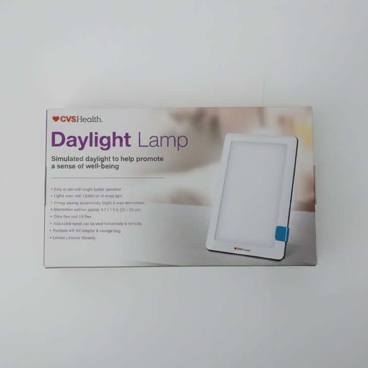 Box of CVS Health Daylight Lamp on a white background