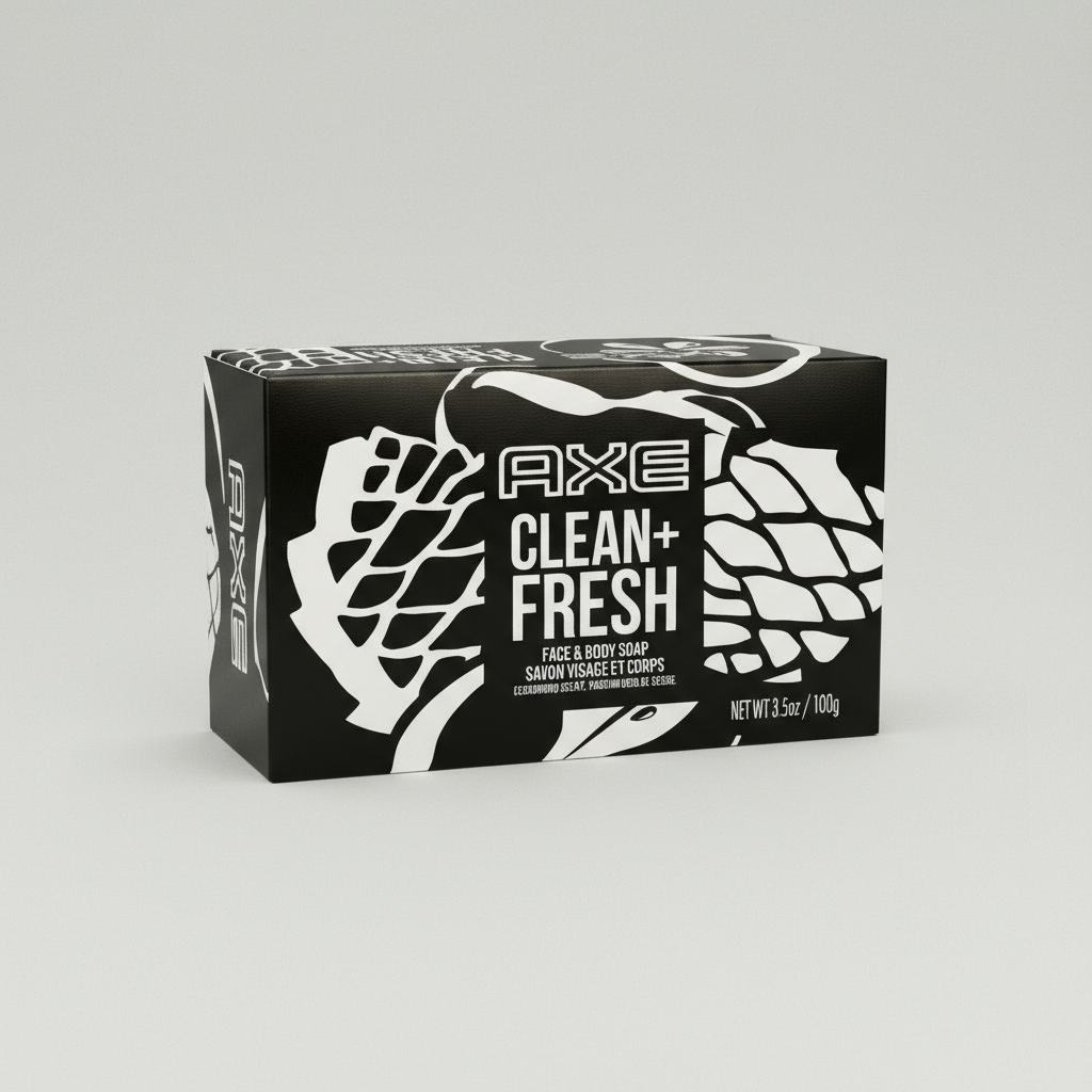 Axe Clean Fresh soap bar packaging on a white background
