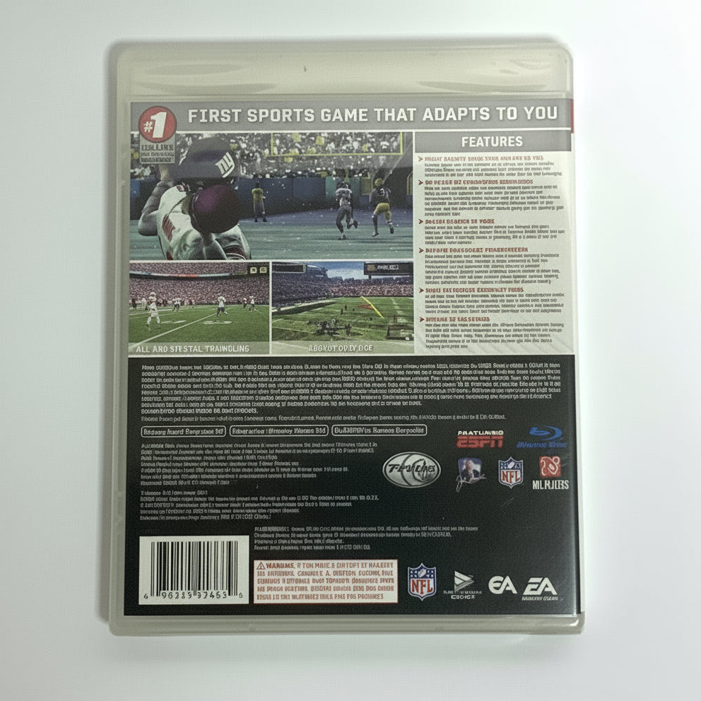 Back cover of a video game case on a white background