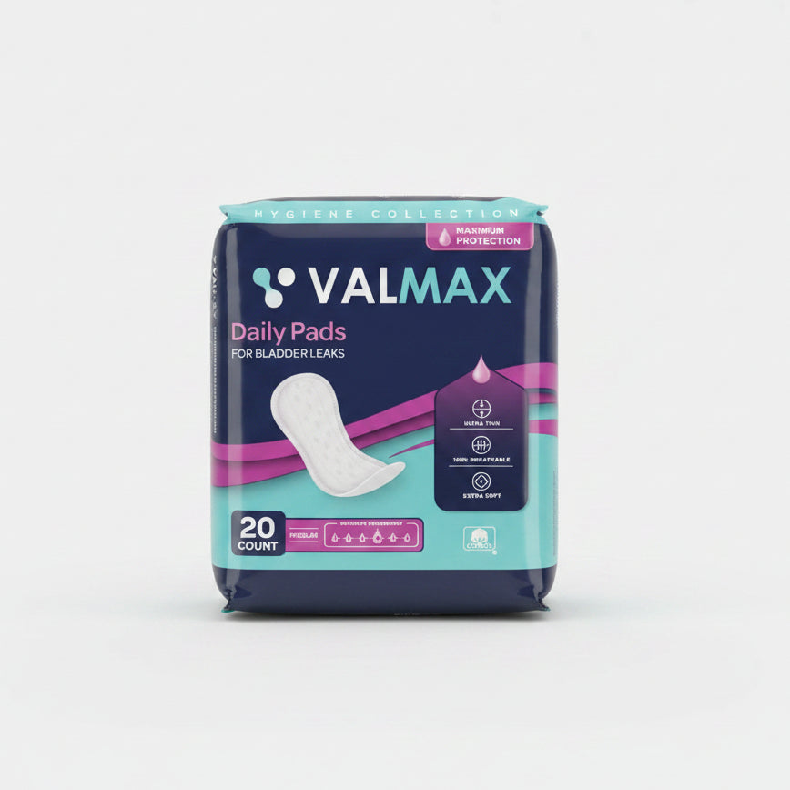 Valmax Daily Incontinence Pads Regular Moderate Absorbency 20 Count