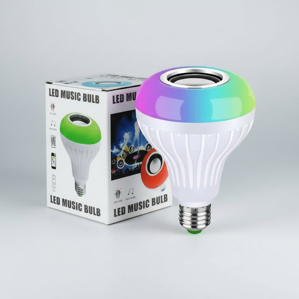 E27 Smart LED Bulb with Bluetooth Speaker and Remote Control – RGB Color Changing, Music Sync, Dimmable, Energy Efficient