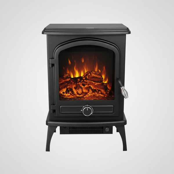 DOLLARS UNIVERSE LLC safe electric fireplace with overheat protection in black with realistic flame display