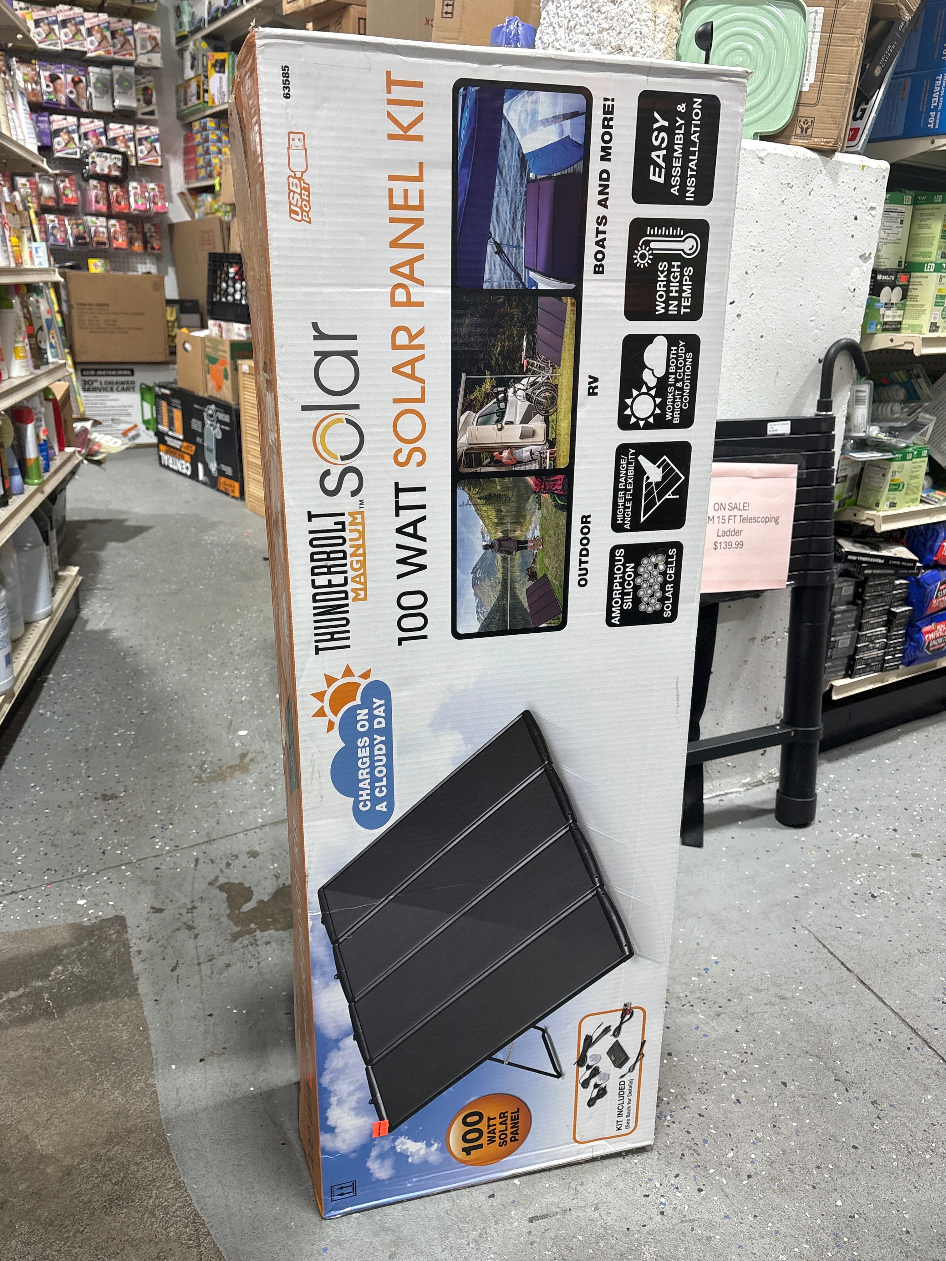 Thunderbolt Magnum solar panel 100 watt kit for boats and outdoor use