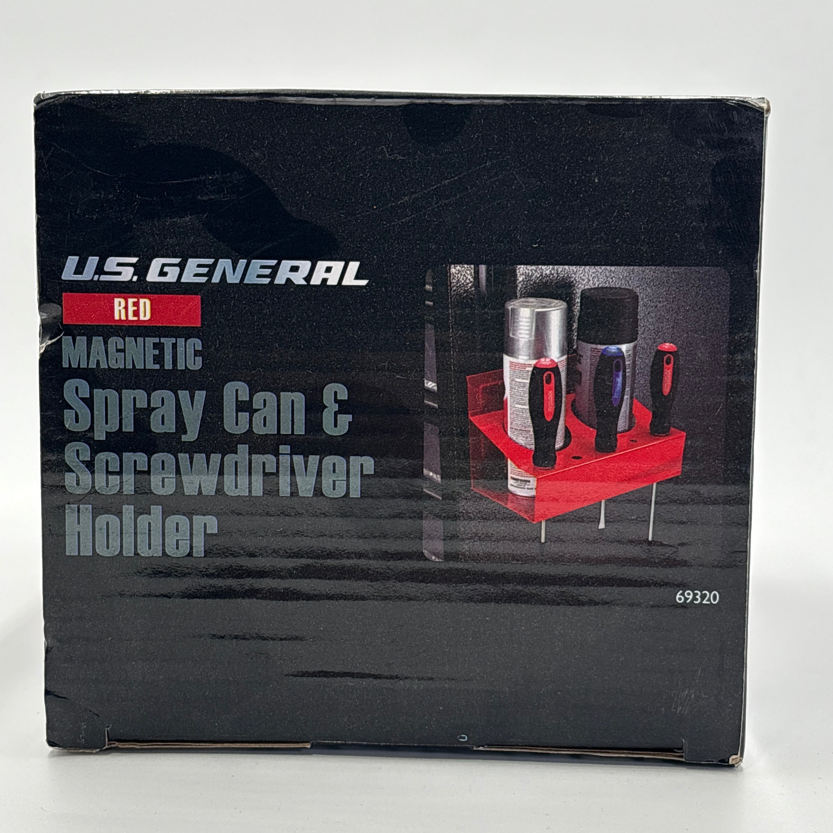 DOLLARS UNIVERSE LLC US General red magnetic tool storage for garage spray can and screwdriver holder